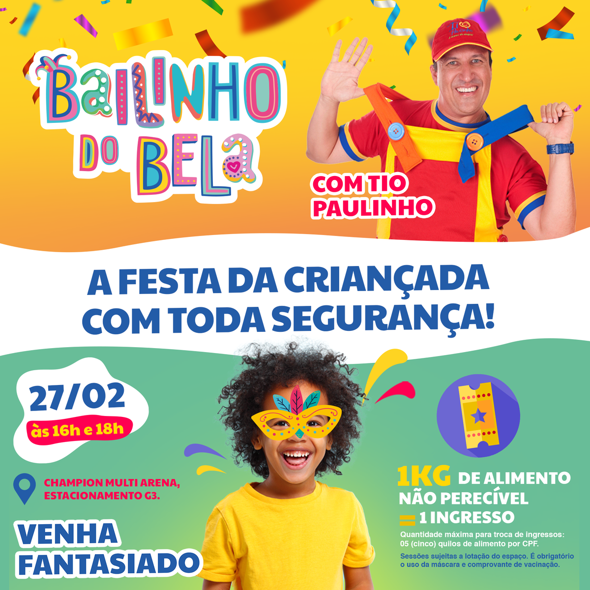 Shopping Bela Vista realiza bailinho de Carnaval com atrações para a criançada 