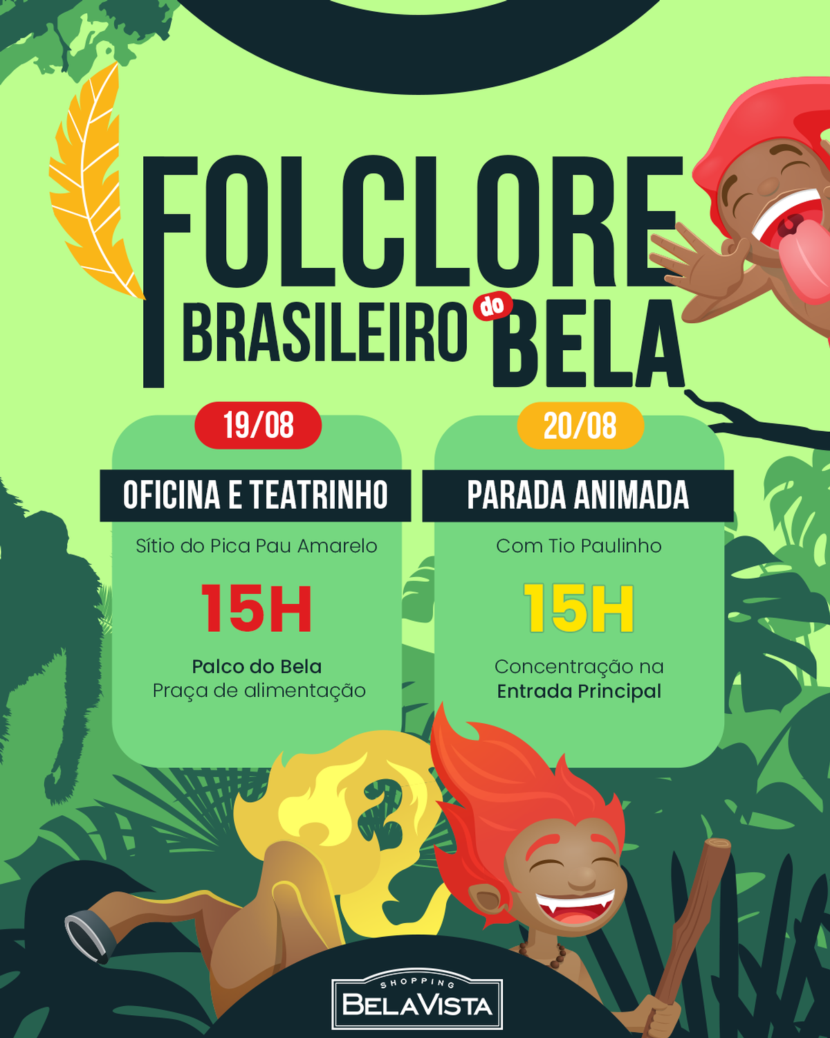 Shopping Bela Vista celebra o Dia do Folclore Brasileiro com programação infantil
